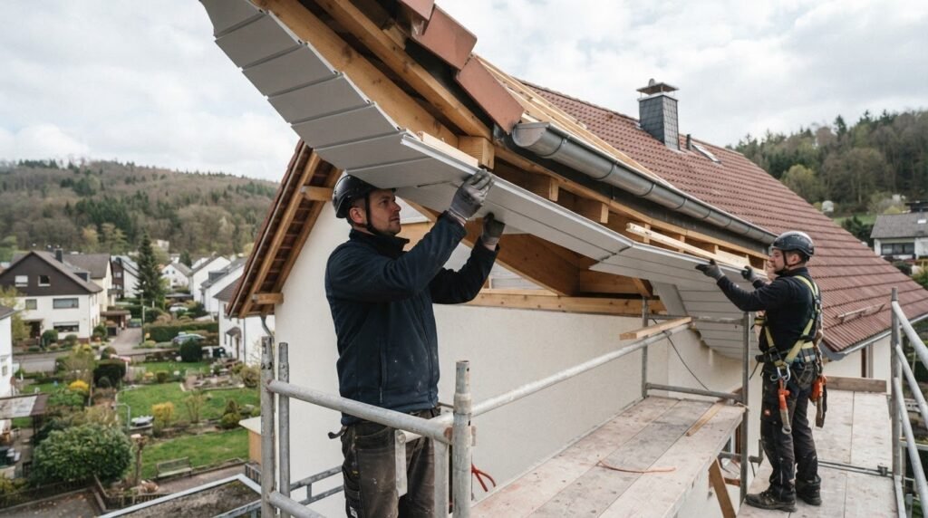 Dachüberstand mit Kunststoffprofilen verkleiden