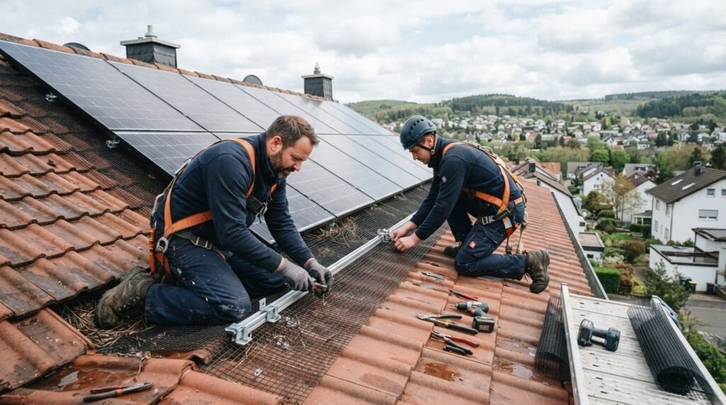 Taubenschutz an Photovoltaik nachrüsten: So schützen Sie Ihr Dach